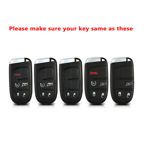 1x Glossy Gold TPU Smart Key Remote Keyless FOB Shell Case W/ Braided Keychain For Jeep Dodge Chrysler