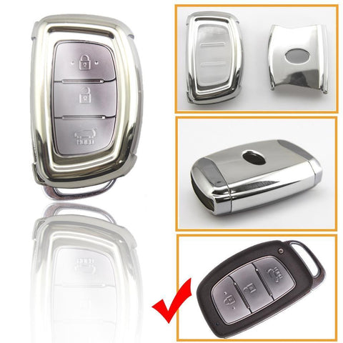 Full Cover Sport Black \ Silver \ Blue \ Red \ Gold \ Rose Gold TPU Key Fob Case For Hyundai Accent Santa Fe Elantra Tucson