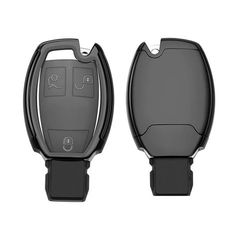 Full Protection TPU Smart Key Cover FOB for Mercedes Benz A E C S G Class - Black \ Silver \ Blue \ Red \ Gold \ Rose Gold