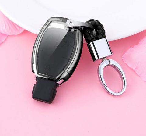 Full Protection TPU Smart Key Cover FOB for Mercedes Benz A E C S G Class - Black \ Silver \ Blue \ Red \ Gold \ Rose Gold