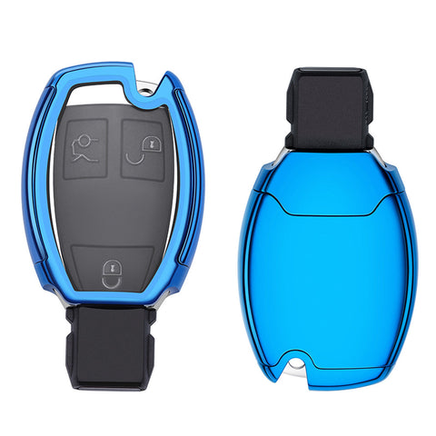Full Protection TPU Smart Key Cover FOB for Mercedes Benz A E C S G Class - Black \ Silver \ Blue \ Red \ Gold \ Rose Gold