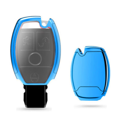 Full Protection TPU Smart Key Cover FOB for Mercedes Benz A E C S G Class - Black \ Silver \ Blue \ Red \ Gold \ Rose Gold