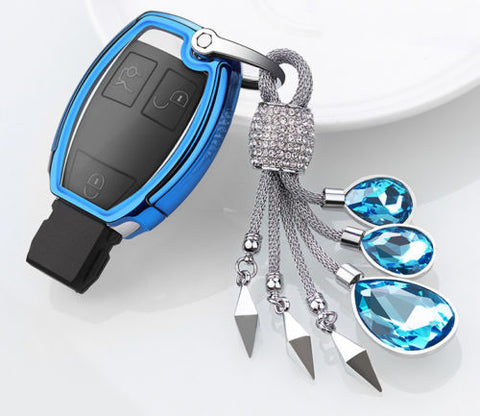 Full Protection TPU Smart Key Cover FOB for Mercedes Benz A E C S G Class - Black \ Silver \ Blue \ Red \ Gold \ Rose Gold