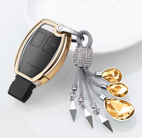 Full Protection TPU Smart Key Cover FOB for Mercedes Benz A E C S G Class - Black \ Silver \ Blue \ Red \ Gold \ Rose Gold