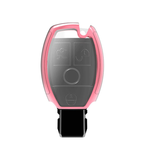 Full Protection TPU Smart Key Cover FOB for Mercedes Benz A E C S G Class - Black \ Silver \ Blue \ Red \ Gold \ Rose Gold