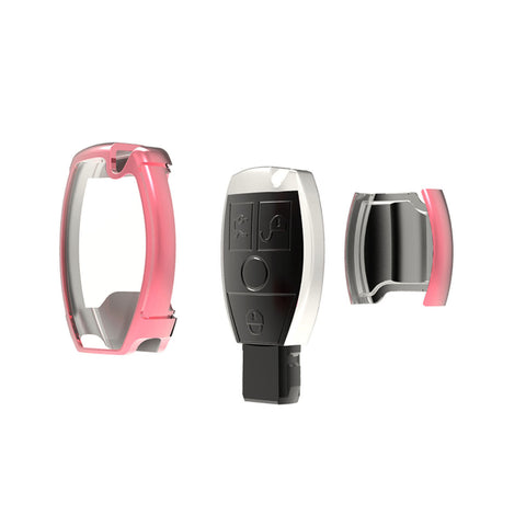 Full Protection TPU Smart Key Cover FOB for Mercedes Benz A E C S G Class - Black \ Silver \ Blue \ Red \ Gold \ Rose Gold