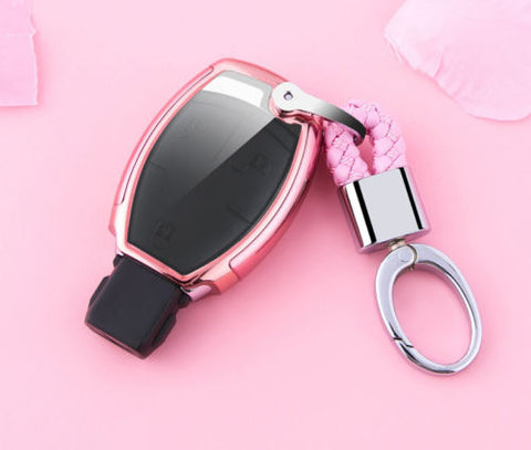 Full Protection TPU Smart Key Cover FOB for Mercedes Benz A E C S G Class - Black \ Silver \ Blue \ Red \ Gold \ Rose Gold