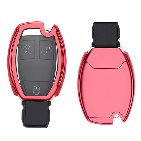 Full Protection TPU Smart Key Cover FOB for Mercedes Benz A E C S G Class - Black \ Silver \ Blue \ Red \ Gold \ Rose Gold