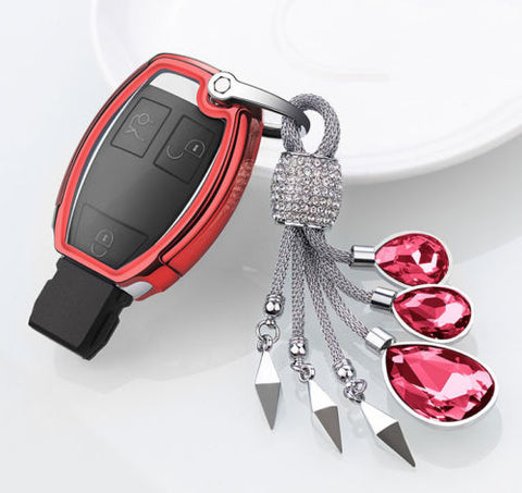 Full Protection TPU Smart Key Cover FOB for Mercedes Benz A E C S G Class - Black \ Silver \ Blue \ Red \ Gold \ Rose Gold