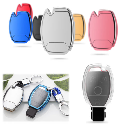 Full Protection TPU Smart Key Cover FOB for Mercedes Benz A E C S G Class - Black \ Silver \ Blue \ Red \ Gold \ Rose Gold