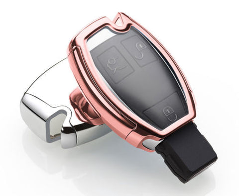 Full Protection TPU Smart Key Cover FOB for Mercedes Benz A E C S G Class - Black \ Silver \ Blue \ Red \ Gold \ Rose Gold