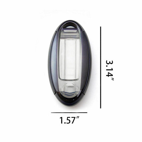 Xotic Tech Black TPU Key Fob Shell Full Cover Case w/ Black Keychain, Compatible with Nissan J10 J11 Note Micra X-Trail T31 T32 Kicks Tiida Infiniti QX80 QX70 QX50 Q50 Q60 Smart Keyless Entry Key