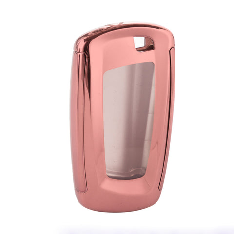 Glossy Rose Gold TPU Hard ABS Full Sealed Keyshell Cover Protect Buttons Fit BMW 1 3 5 7 Series X3 X5
