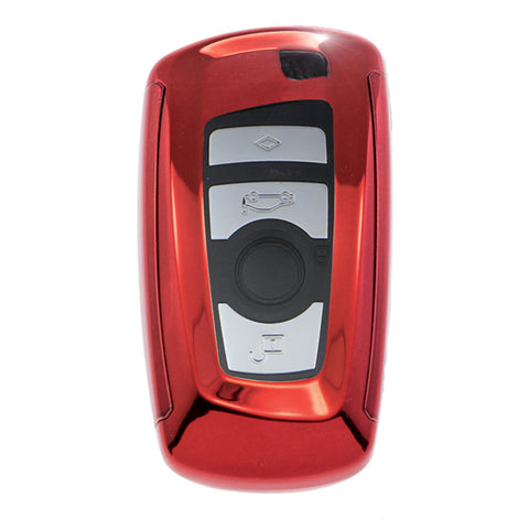 Glossy Rose Gold TPU Hard ABS Full Sealed Keyshell Cover Protect Buttons Fit BMW 1 3 5 7 Series X3 X5