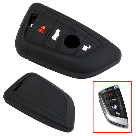 Black Silicone Key Fob Case For BMW X1 X5 X6 5 Series 7 Series Knife Shape Key