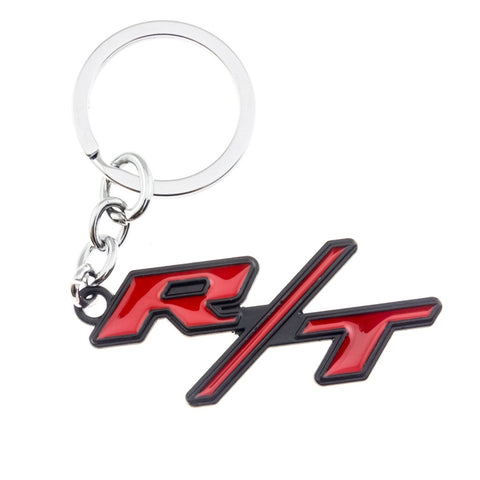 Xotic Tech Red & Black Metal Finish R/T RT Key Chain Fob Ring Keychain for Chrysler Dodge Jeep