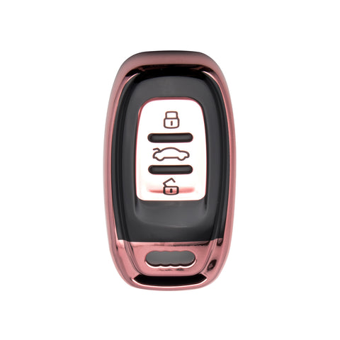 Matte Carbon Fiber Style Key Fob Shell Case Keyless Key Hard Cover Protector for Audi R8 Q5 Q7 S3 S4 S5 S6 S7 S8 SQ5 RS5 RS7 A4 A5 A6 A7 A8 3-button Smart Key