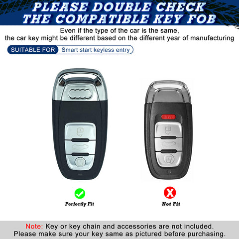 Xotic Tech Pink TPU w/ Printed 3-Button Key Fob Shell Cover Case w/ Keychain, Compatible with Audi A4 A5 A6 A7 A8 Q5 Q8 R8 S4 S5 S6 S7 RS4 RS5 RS6 RS7 Smart Keyless Entry Key