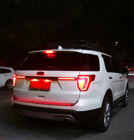 48" 5-Functions Triple Rows LED Tailgate Strip Light Bar - Sequential Turn Signal/Brake Light Strip/Running/Reverse/Double Flash Compatible With Trucks SUV Trailer Pickup etc, No Drill Install