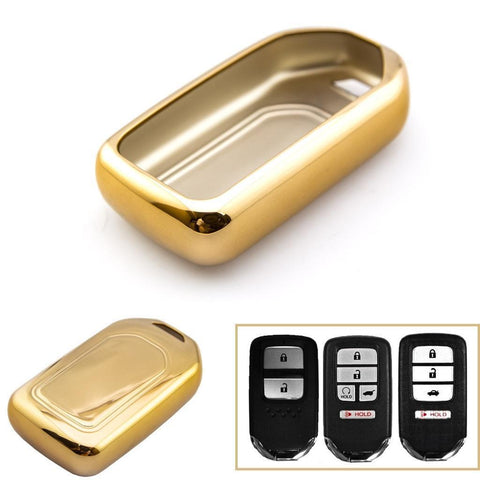 Glossy Red/ Blue/ Black/ Gold/ Silver Soft TPU Case Remote Smart Key Fob Cover Holder for Honda Accord Civic Pilot CRV HRV Odyssey