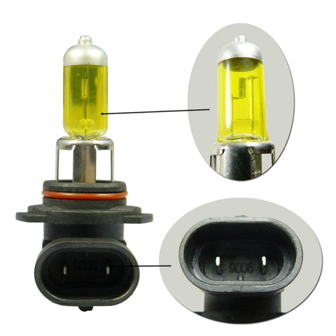 2Pcs Driving Fog Light Bulbs Kit 9006 HB4 Halogen Replacement 3000K Bright Amber