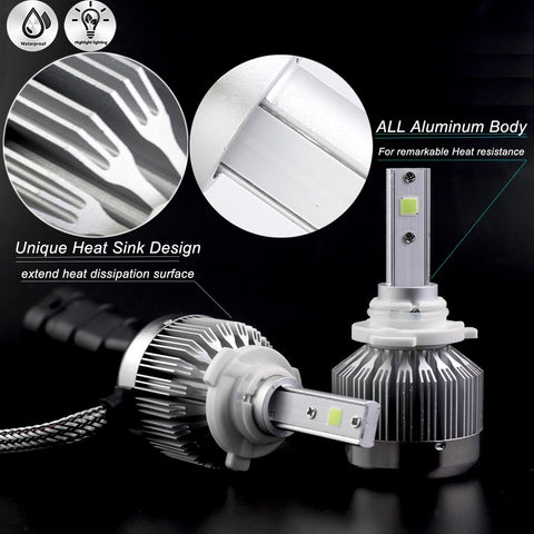 9005 HB3 Xenon White 6000K LED Headlight Conversion Kit For High/Low Beam DRL