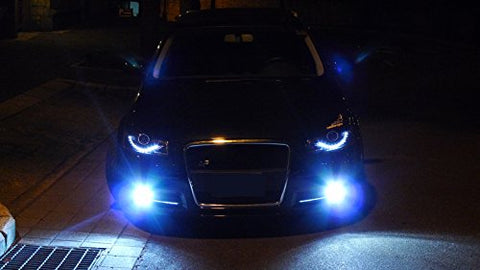 Ice Blue 8000K High Power COB LED Headlight Conversion For Low/High Dual Beams DRL Fog Lights Kit Bulbs (H10 9145)