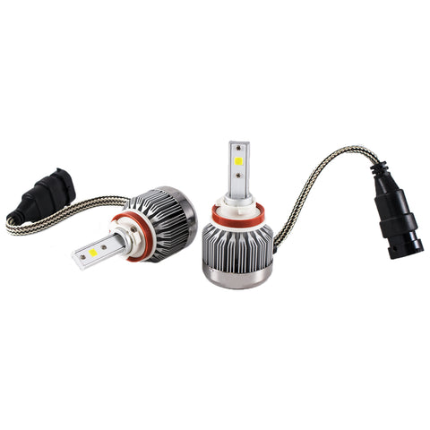 LED Headlight Kit H8 H9 H11 COB LED 6000LM 6000K White for High Low Beam Fog Bulb Headlight