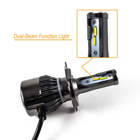 Pair 9003 H4 White and Yellow LED Headlight Dual-Beam DRL Lamps 36000LM For Toyota Honda Chevrolet