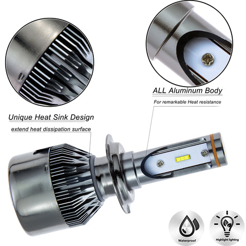 H7 36000LM White LED Bulbs Low Beam Headlight Conversion Kit for BMW Hyundai Genesis Coupe