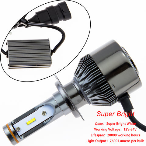 H7 36000LM White LED Bulbs Low Beam Headlight Conversion Kit for BMW Hyundai Genesis Coupe