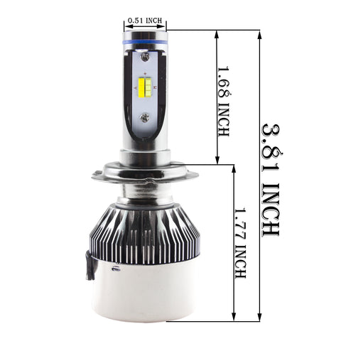 Ice Blue Amber Dual Color H7 LED Headlight Kit High Low Beam Fog Light Bulb 3000K 8000K