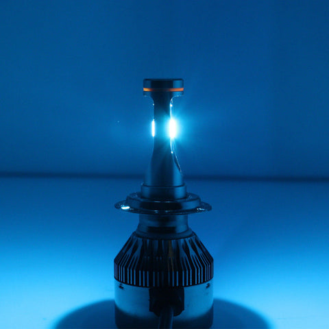 Ice Blue Amber Dual Color H7 LED Headlight Kit High Low Beam Fog Light Bulb 3000K 8000K