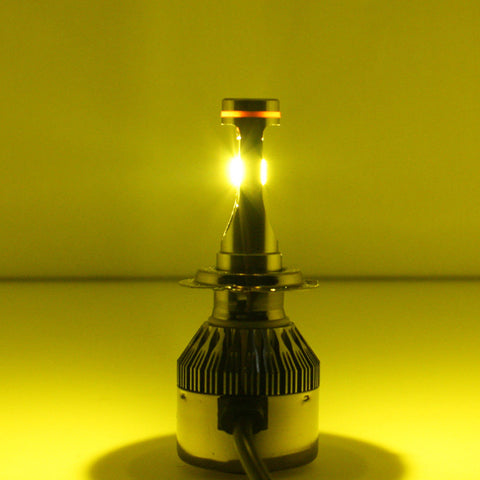 Ice Blue Amber Dual Color H7 LED Headlight Kit High Low Beam Fog Light Bulb 3000K 8000K