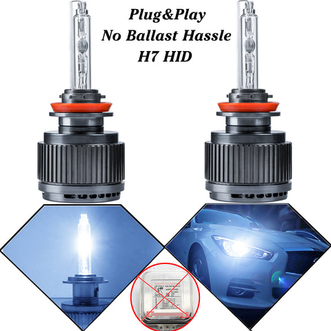 H7 HID For Headlights Replace Bulbs Ice Blue Light Direct Lamps No Ballast Hassle