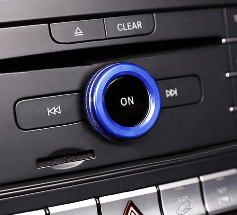 Blue Interior Volume Switch Button Knob Ring Trim For Mercedes A B C E S CLA GLA GLK ML GL Class