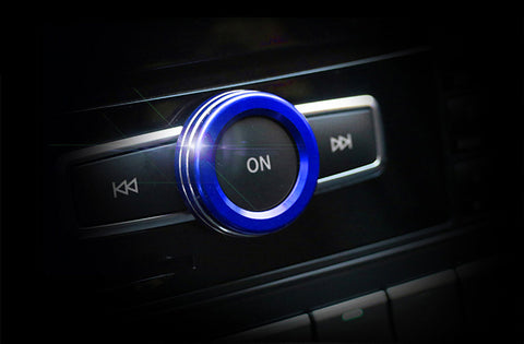 Blue Interior Volume Switch Button Knob Ring Trim For Mercedes A B C E S CLA GLA GLK ML GL Class