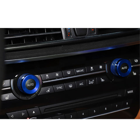 3x AC Climate Control Volume Knob Ring Covers Trim for BMW X5 X6 F15 F16 (Red/Blue/Silver)