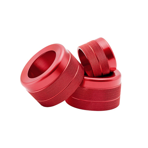 3x AC Climate Control Volume Knob Ring Covers Trim for BMW X5 X6 F15 F16 (Red/Blue/Silver)