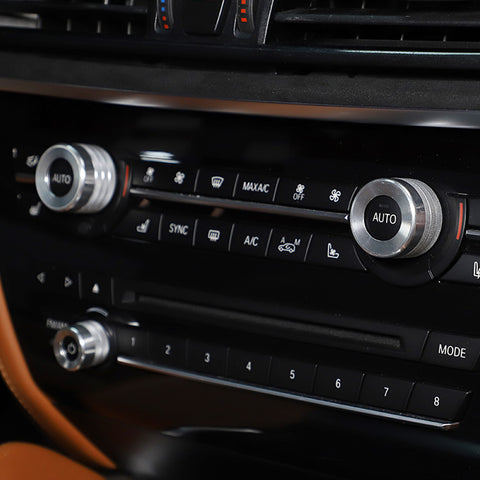 3x AC Climate Control Volume Knob Ring Covers Trim for BMW X5 X6 F15 F16 (Red/Blue/Silver)