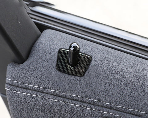 4pcs Carbon Fiber Interior Door Lock Pin Covers Decor Trim For BMW 1 3 5 7 X1