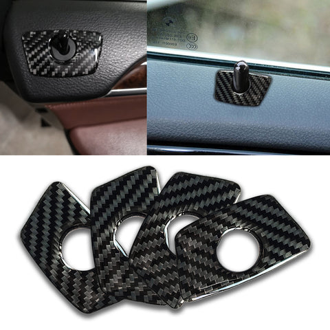Carbon Fiber 4 Door Lock Knob Pins with Decals Universal Fit BMW 1 3 5 7 X1 X3 X5