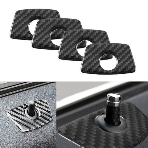 Carbon Fiber 4 Door Lock Knob Pins with Decals Universal Fit BMW 1 3 5 7 X1 X3 X5