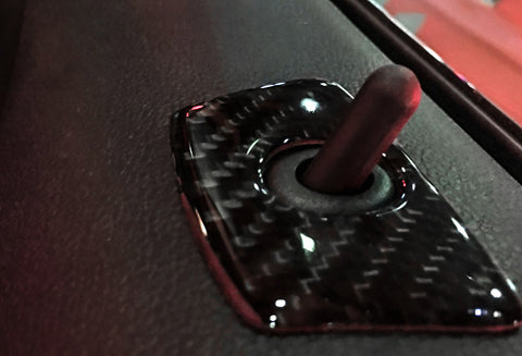 4pcs Carbon Fiber Interior Door Lock Pin Covers Decor Trim For BMW 1 3 5 7 X1