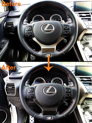 CARBON FIBER STEERING WHEEL ADD-ON TRIM COVER FOR 2015-17 LEXUS RC350 200T RC F
