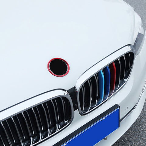 2 Pieces Car Front Rear Logo Chrome Ring Decoration For BMW 5 Series F10 F11