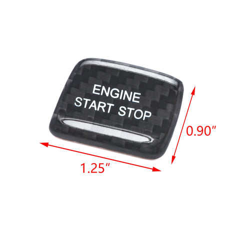 Gloss Black Real Carbon Fiber Keyless Engine Start/Stop Push Start Button Cover Trim For Chevrolet Chevy Corvette C7 2014-2019 Camaro 2016-2024