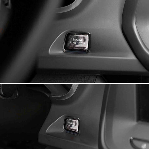 Gloss Black Real Carbon Fiber Keyless Engine Start/Stop Push Start Button Cover Trim For Chevrolet Chevy Corvette C7 2014-2019 Camaro 2016-2024