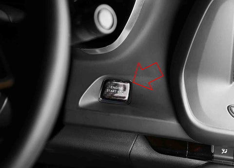 Gloss Black Real Carbon Fiber Keyless Engine Start/Stop Push Start Button Cover Trim For Chevrolet Chevy Corvette C7 2014-2019 Camaro 2016-2024