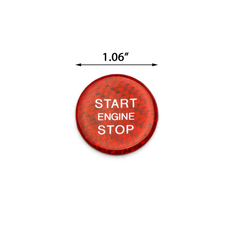 For Audi Red Carbon Fiber Engine Ignition Push Start/Stop Button Cap Sticker 1pc
